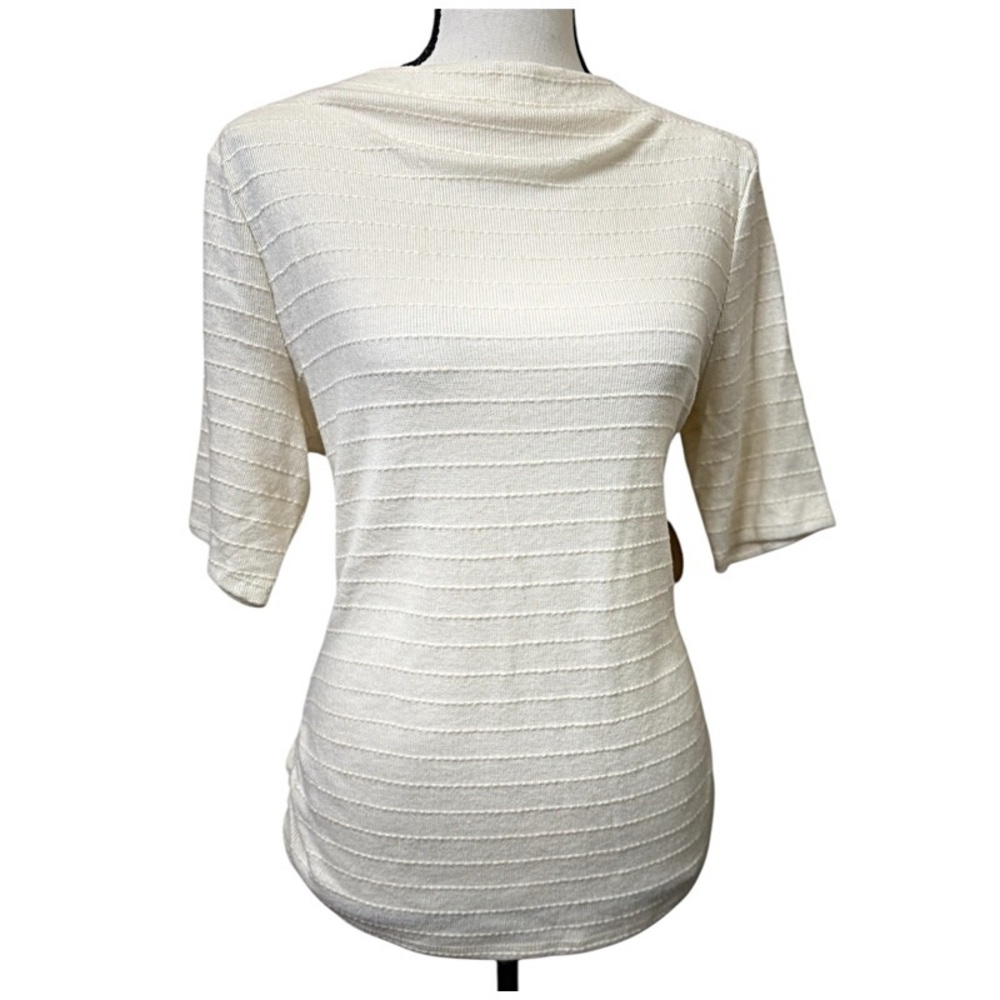 PARALLEL SKIES WHITE KNIT TOP